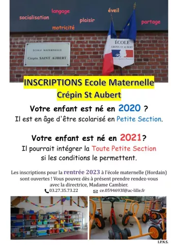 Inscription maternelle 2023