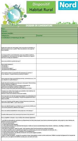 dossier candidature dispositif habitat rural