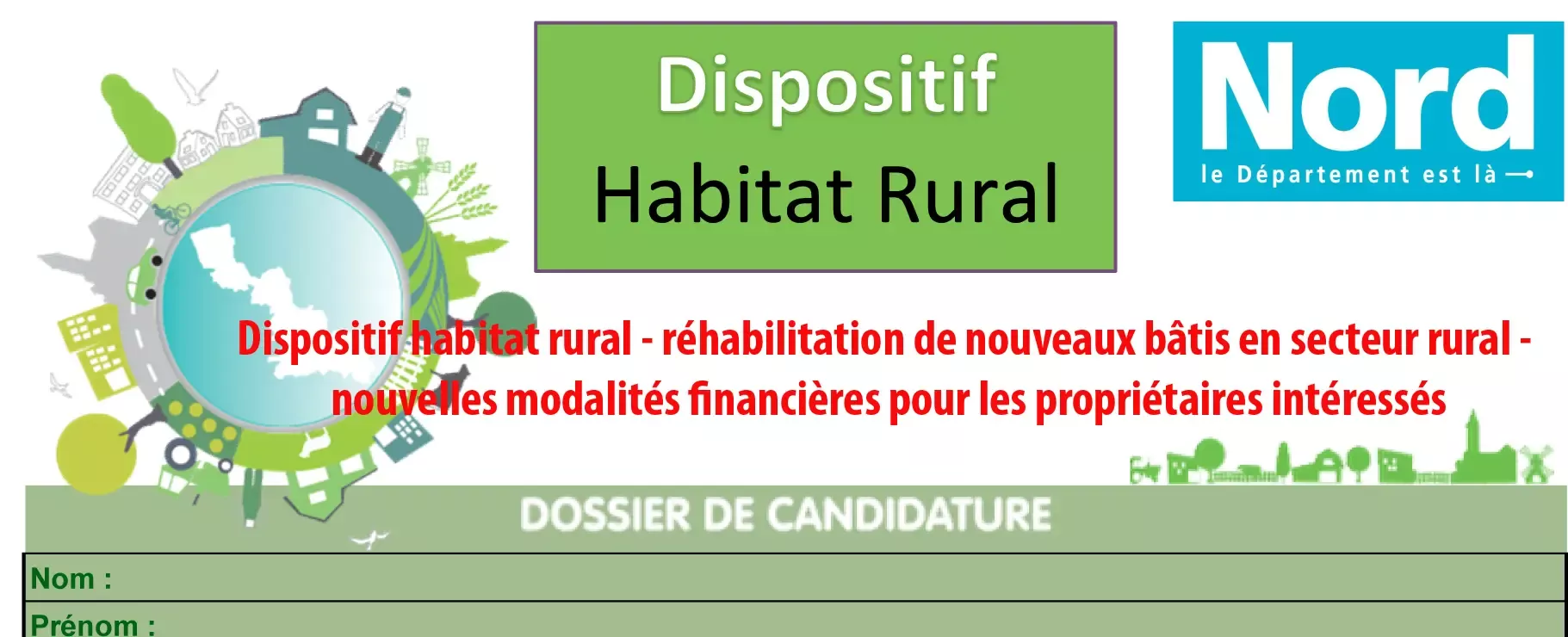 Dossier de candidature dispositif habitat rural